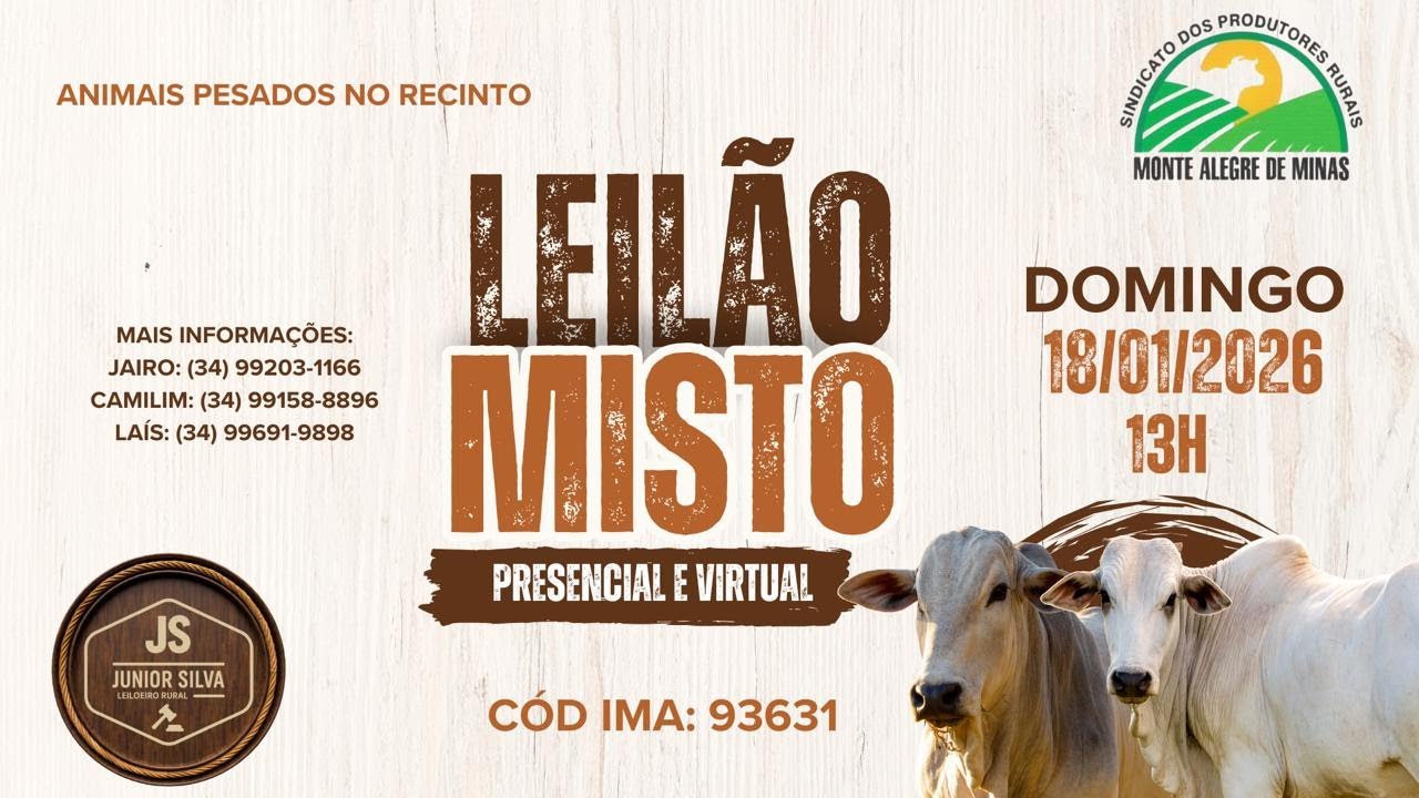 Leilões do Sindicato dos Produtores Rurais de Monte Alegre de Minas