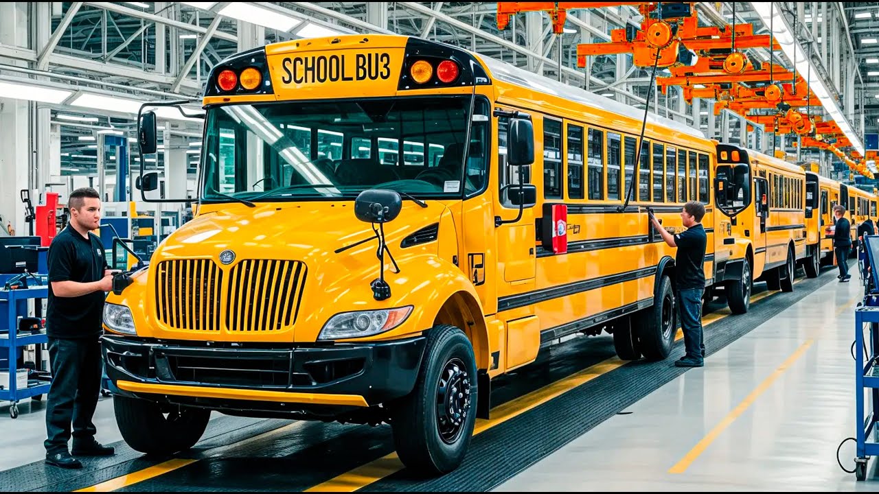 Inside the Blue Bird School Bus Factory: From Steel Frame to Iconic Yellow Bus