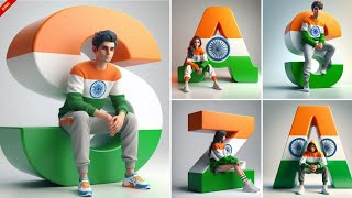 15 August 3D Name First Letter AI Photo Editing | Independence Day AI Photo Editing | Bing AI Image screenshot 4