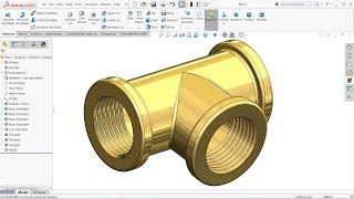SolidWorks Tutorial T-type Brass fitting
