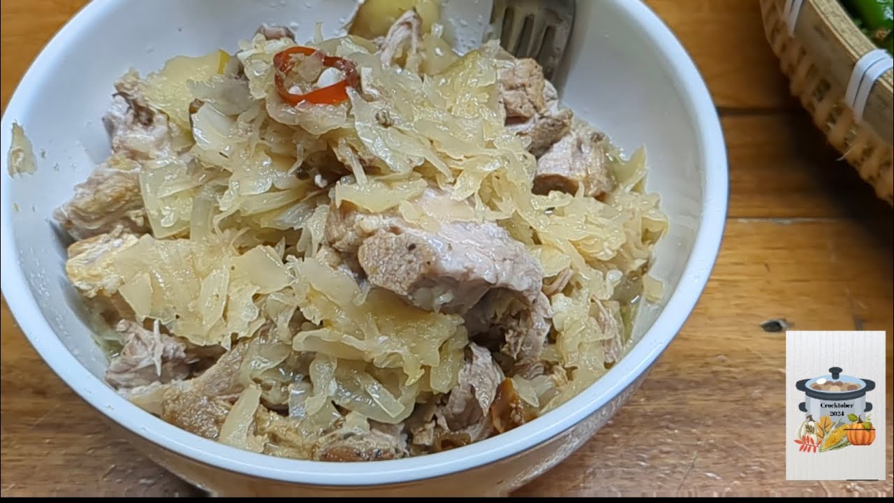 German Pork and Sauerkraut - Slow Cooker Recipe - #crocktober