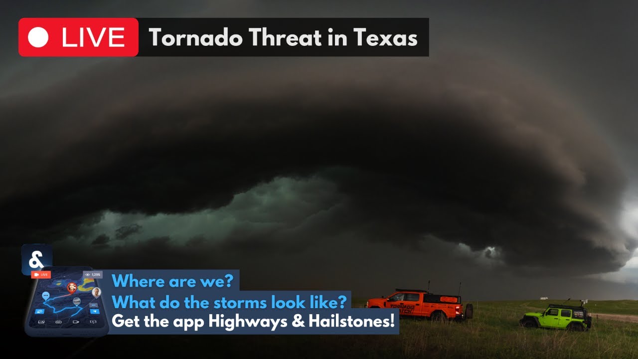 Storm Chasing LIVE 🔴 Tornado Threat in Texas - YouTube