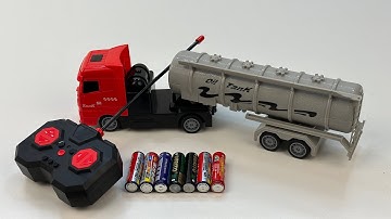 Unboxing RC oil tanker transport truck, city RC bus, RC supercar, RC alloy bulldozer