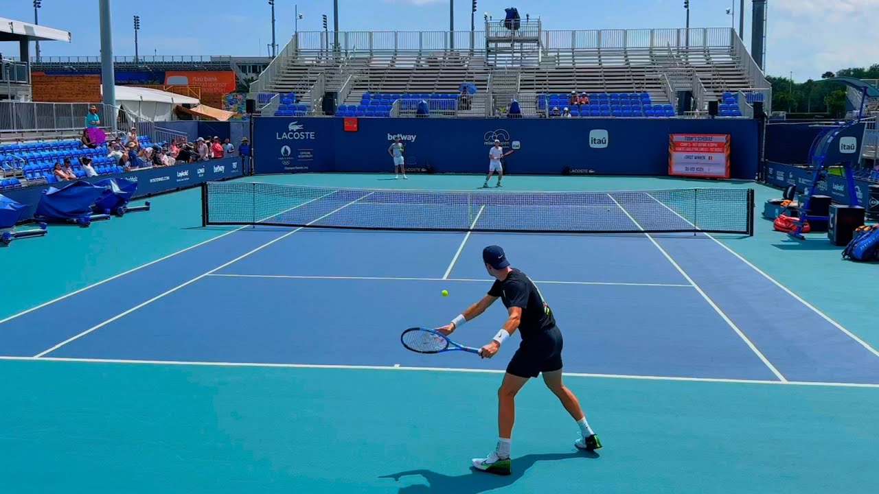 Jack Draper & Andy Murray Intense Practice - Court Level [4K 60fps] 2024