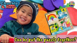 My 1st Wooden Puzzle Set I Chuckle and Roar I Noah’s Toys Review | Target 🇺🇸