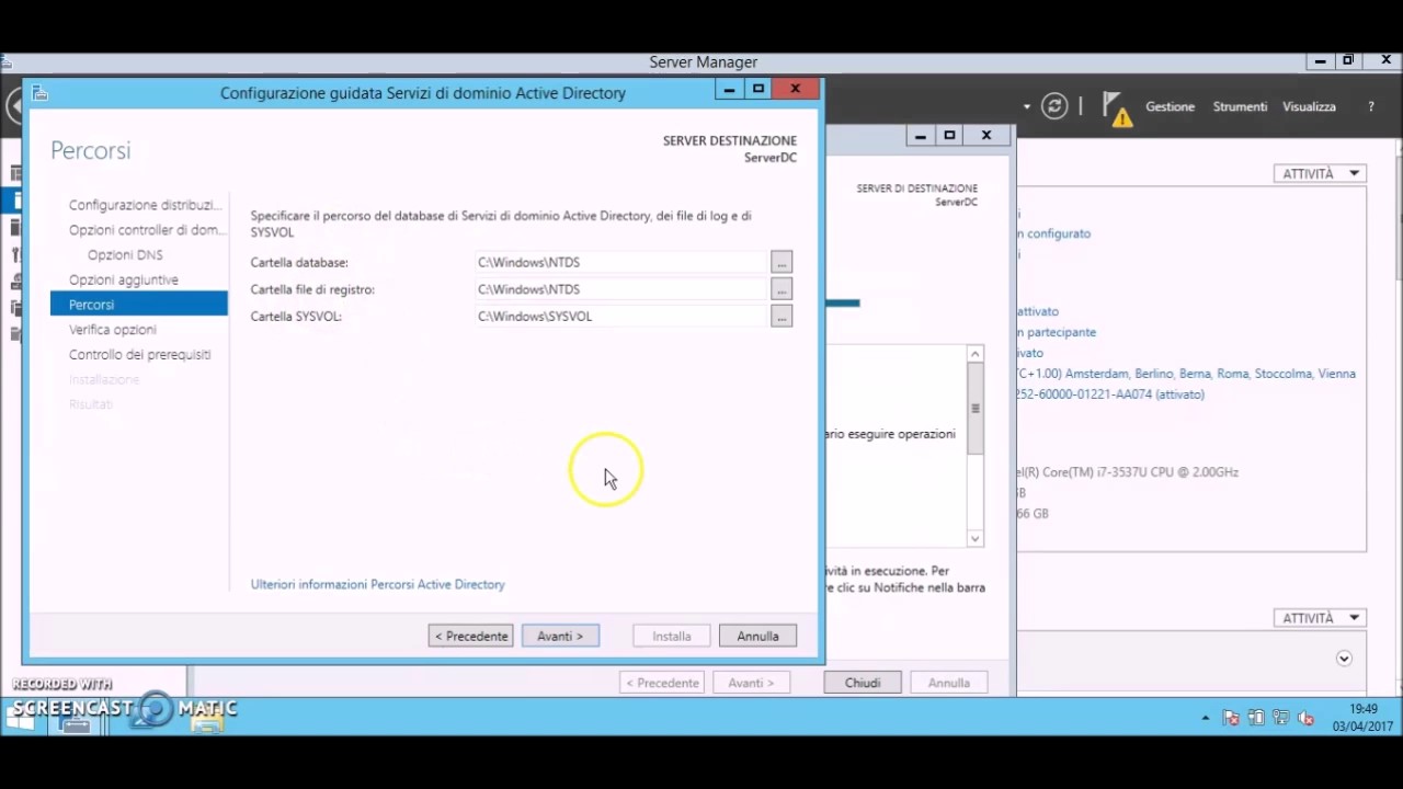 Installazione di Active Directory in Windows Server 2012 R2 - YouTube