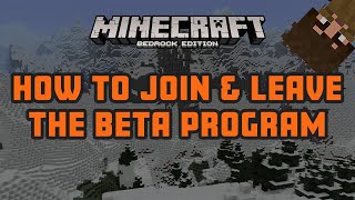 For anyone who's having issues joining, leaving, or wanting to try out
the minecraft bedrock beta program, here's a how video that covers
everything menti...