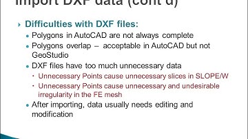 GeoStudio 2007  Import DXF files