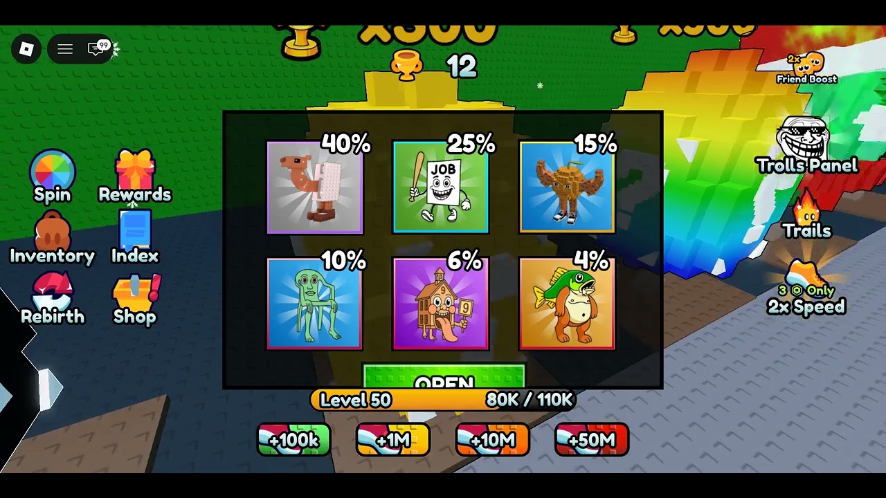 I got TRIPPI TROPPI TROPPA TRIPPA FIRST TRY In Brainrots +1 speed per step