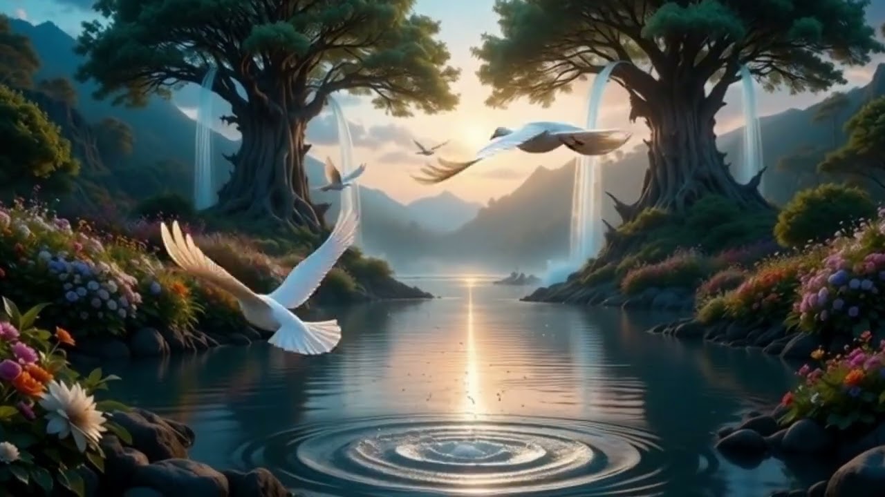 Río con Cascadas Suaves Estudiar y Leer