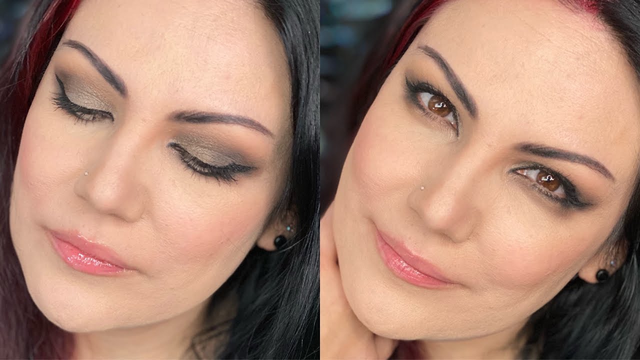 Brown Smokey winged eyeliner makeup tutorial