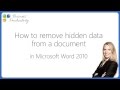 How to remove hidden data from a document in Microsoft Word 2010