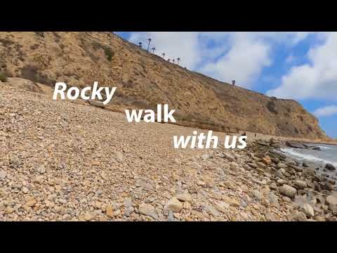 Rocky walk at California coastline.