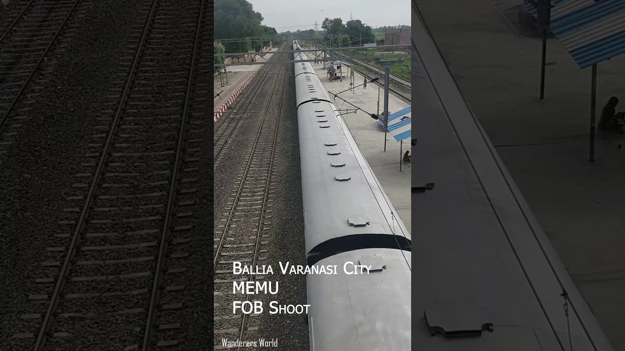 First MEMU of BSB Division|FOB Shot|63298 Ballia Varanasi City MEMU arriving Sarnath station|NER