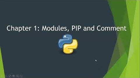 Chapter 1: Modules, PIP And Comment