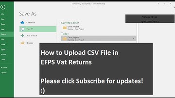 How to Upload Csv file in EFPS Vat Returns