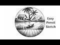 Easy Nature Scenery Drawing for Beginners | Step by Step Pencil Sketch