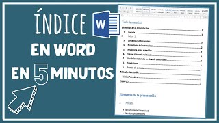 Cómo hacer un ÍNDICE en WORD en 5 MINUTOS