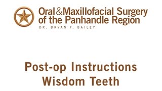 Post-Op:Wisdom Teeth Removal in Amarillo TX | Oral & Maxillofacial Surgery of the Panhandle Region