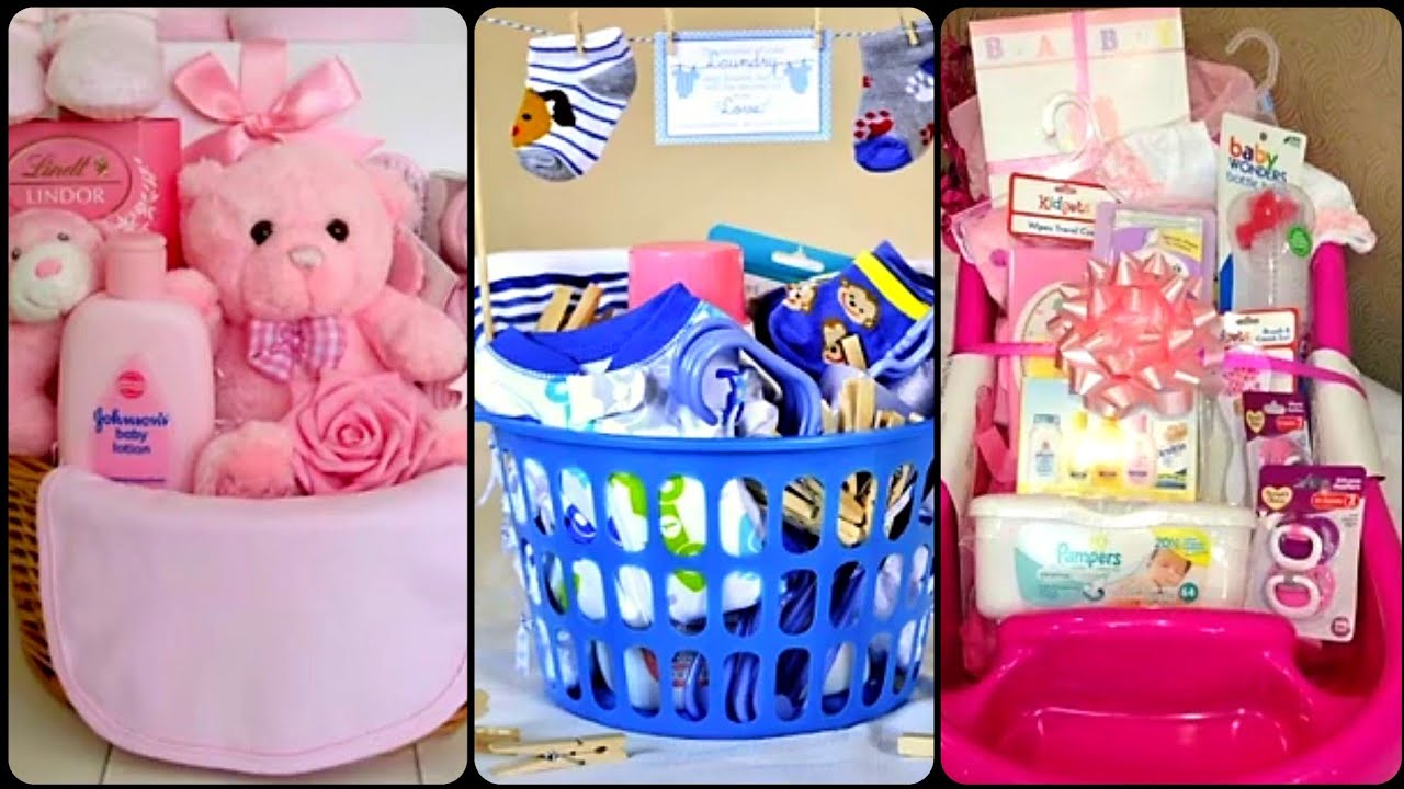 Stylish Diaper Basket Ideas / Diaper Baskets / Diaper Cakes For Baby Shower