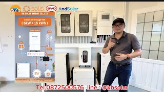 Solar hybrid 12kw BYD battery Solis inverter PV aiko  AndSolar optimizer จัดเต็ม