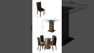 Magada SQUARE DINING TABLE WITH GLASS TOP 5332A – RUSTIC