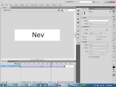 Flash Tutorial 3 Create a loop of your name fading in and out