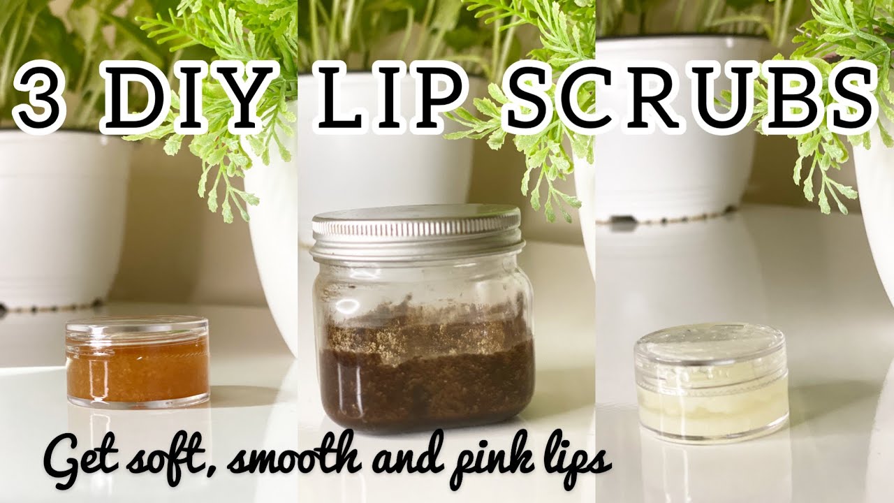 3 DIY lip Scrubs how to make lips scrubs at home Get soft smooth and pink lips naturally 👄👄