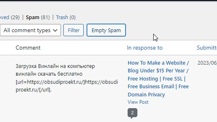 How to Delete All Spam Comments at Once on WordPress website
