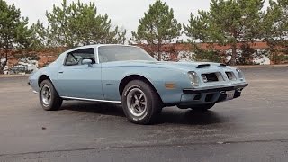 1975 Pontiac Firebird Formula 400 In Arctic Blue & Engine Sound On My Car Story With Lou Costabile