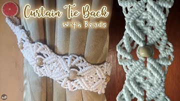 DIY Macrame Curtain Tie Back With Beads | Macrame Curtain Belt Tutorial
