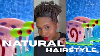 NATURAL HAIRSTYLE ON 4C HAIR! 🌊🐌🐌