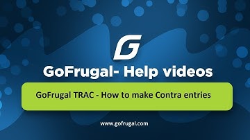 GoFrugal TRAC - Contra Entries