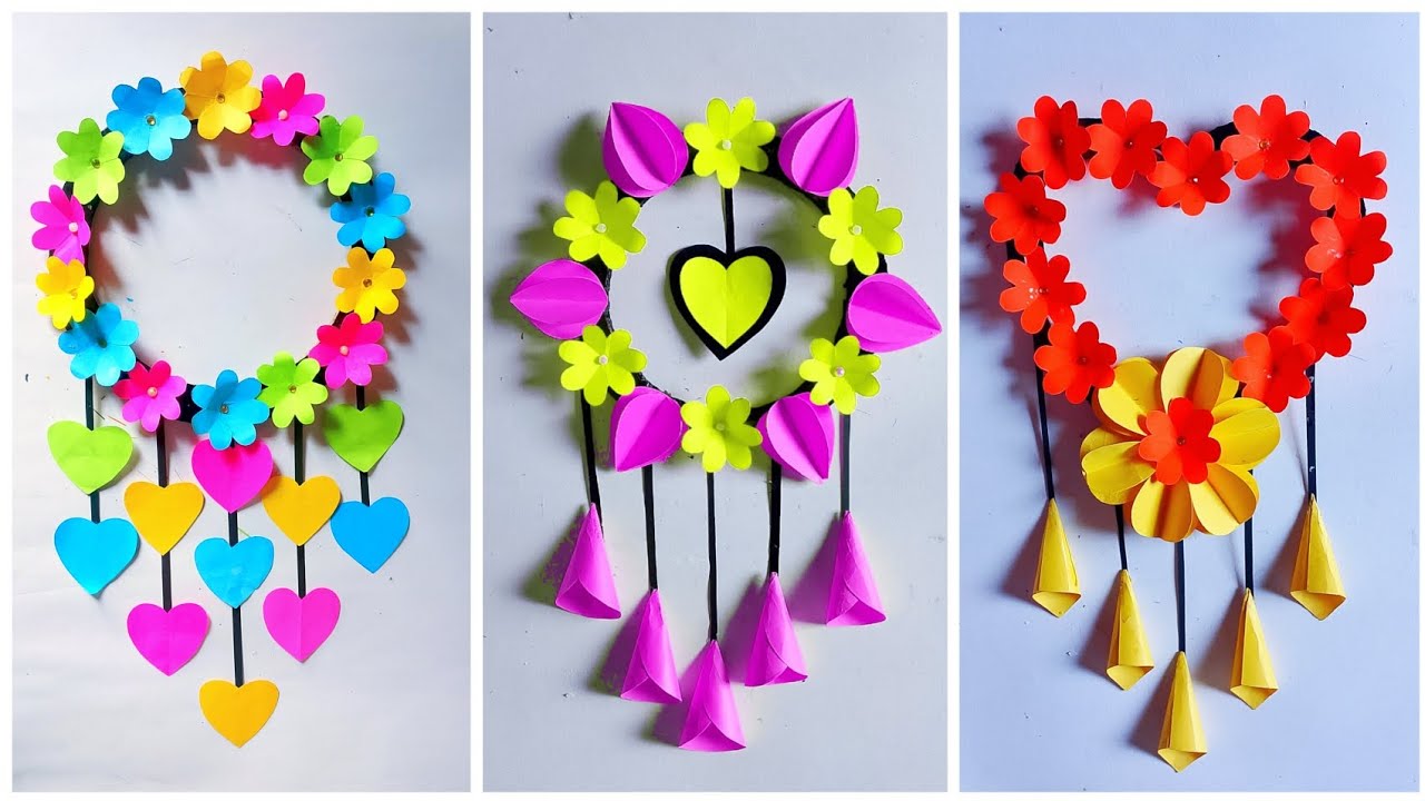 3 Beautiful flower wall hanging / Paper craft for home decoration / DIY Wall Hanging 