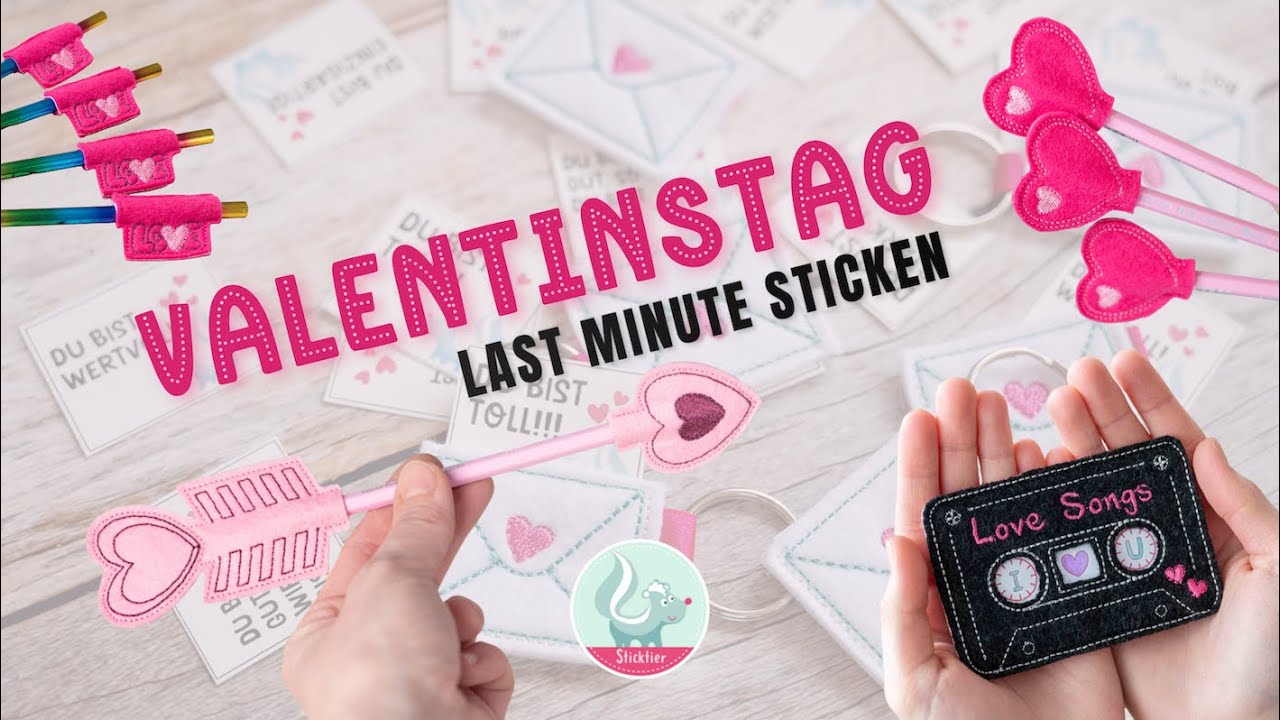 Valentinstag - Last-Minute-Ideen aus der Stickmaschine + Stickstäbchen Verlosung
