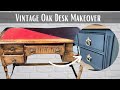 Antique oak desk restorationmakeover flipping furniture for profit