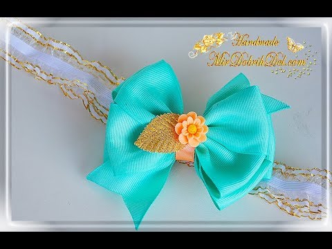 ПОВЯЗКА для малышки 🎀 БАНТИКИ по шаблону 🎀 Bows kanzashi