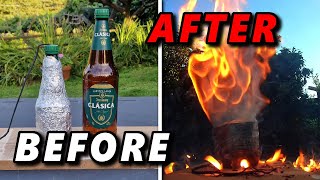 💥🍺 EXPERIMENT: Beer Bottle Explosion with match chain reaction...