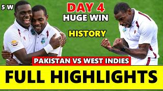 West Indies vs Pakistan 1st Test Match Day 4 Full Highlights 2026