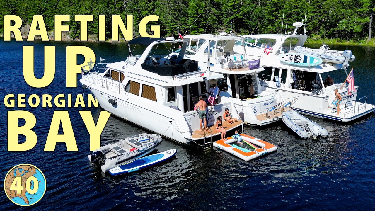 We Try Rafting Up on Anchor for the Very First Time in Georgian Bay!