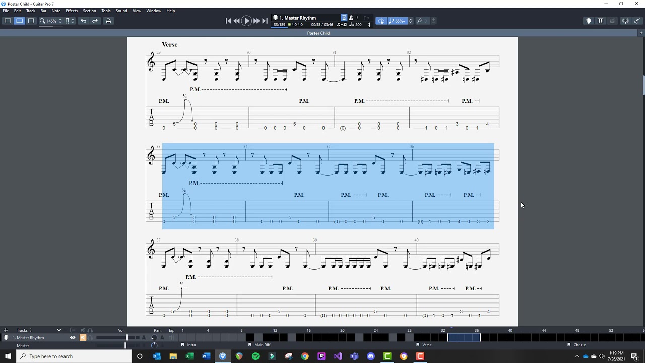 Born of Osirios - Poster Child Verse Tab: Gradual Speed Building Loop