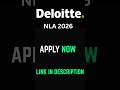 Deloitte NLA Hiring 2026 | Mass Hiring | Apply Now #deloitte #deloittehiring #deloittenla2026