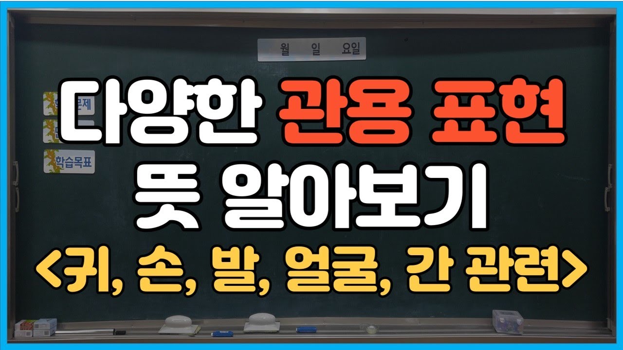 다양한 관용 표현 (귀, 손, 발, 얼굴, 간 관련) - 관용어 - YouTube