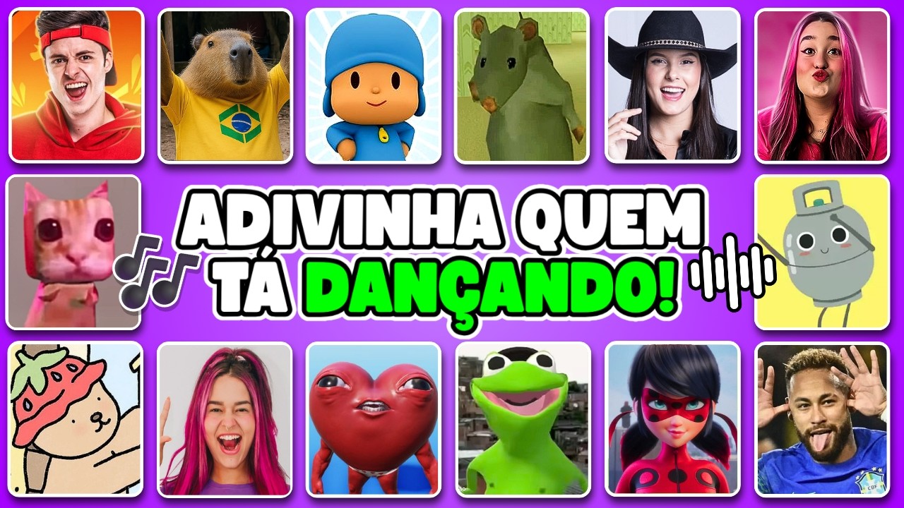 ADIVINHE QUEM TÁ DANÇANDO!! 💃🎶Pocoyo, Neymar, Ay Mi Gatito Miau Miau, Enaldinho, Ó U Gás, Katlen