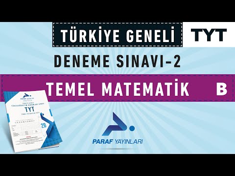 PARAF YAYINLARI TÜRKİYE GENELİ DENEME SINAVI 2 - TYT TEMEL MATEMATİK B