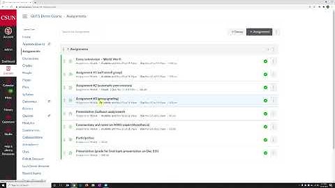 CSUN Assignment submission types in Canvas