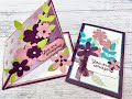 Live Sunday Crafting Triangle Easel Fun Fold Card & the Kissing Stamping technique with DonnaG!