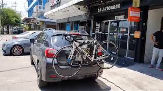 subaru xv ติดตั้ง แร็คจักรยานท้ายรถ thule raceway 991 บรรทุกจักรยาน 2 คัน