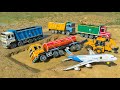 Tata Truck Accident Pulling Out Aeroplane Jcb | Cartoon video | Tractor Plane cartoon | Jcb Cartoon
