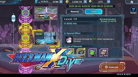 ROCKMAN X DIVE (MEGAMAN X DIVE) - Jakob Orbital Elevator (Event) 19th Level Easy & Hard Mode